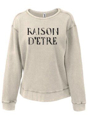 RAISON D'ETRE Women's Mini Waffle Crew Liz from Shrinking Christa Miller NATURAL